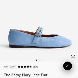 Madewell Suede Mary Jane Flats in Storm Cloud